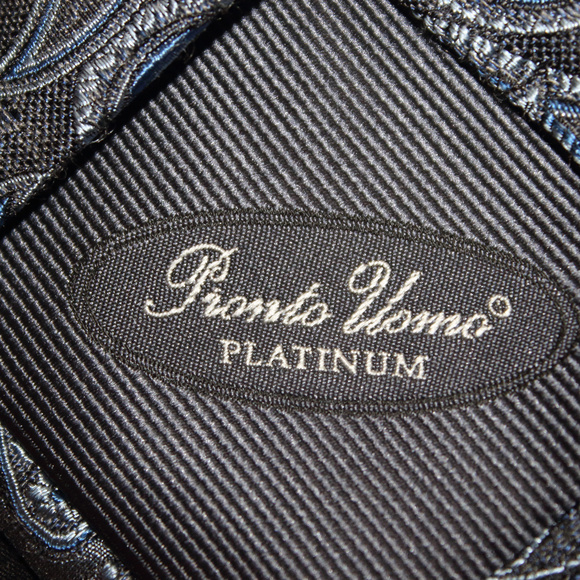 EUC PRONTO UOMO PLATINUM SILK TIE TEAL/BL PAISLEY - Picture 4 of 5